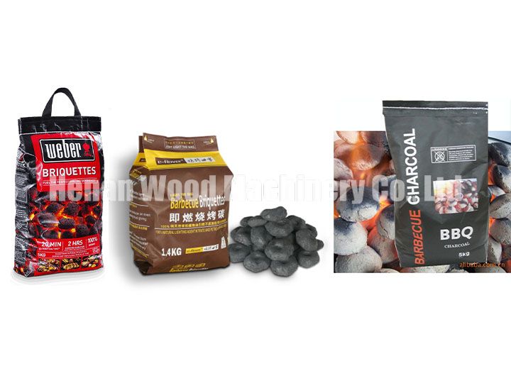 Packaged bbq briquettes